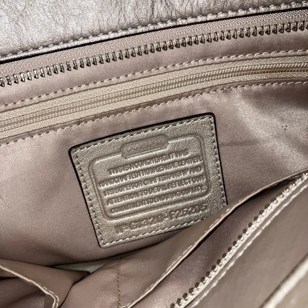 Coach Gold Metallic Tote Bag with Structured Design - Picture 8 of 12